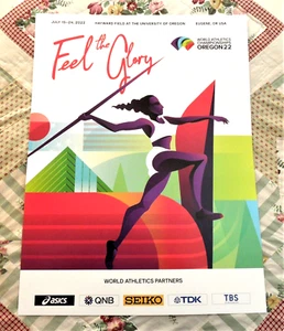 orig.  2022 Oregon22 *WORLD ATHLETICS CHAMPIONSHIPS POSTER* Black Woman Javelin - Picture 1 of 4
