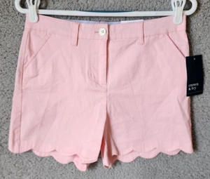 NEW Crown & Ivy Kids Scalloped Edge Hem Adjustable Waist Shorts Stretch Pink 16 - Picture 1 of 18