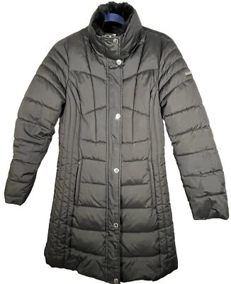 Abrigo largo acolchado Laundry Shelli Segal para mujer chaqueta doble forrado y cremalleras doradas S Foto 1 de 4