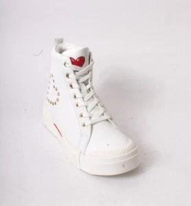 Love Moschino 15465 White Leather Fashion Platform High-Top Sneakers 39 / US 9 - Picture 1 of 8
