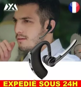 ✅ Oreillette Écouteur Bluetooth v8 Stéréo HD Sans Fil Kit Mains Libres Oreille - Zdjęcie 1 z 8