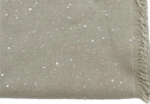 Brunello Cucinelli Cashmere Sequin Scarf Wrap Shawl Sage/Neutral 80x200cm Italy - Picture 1 of 5