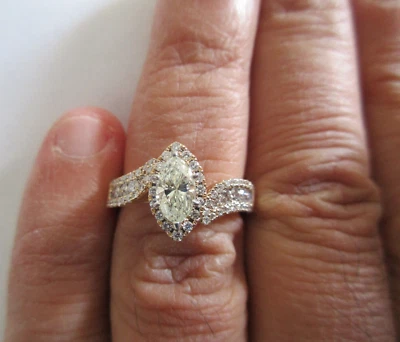 1.40 Carat 14K Gold Diamond Engagement Ring Center=.65 Carat I-VS2  Value=$9,500 - Image 1 of 4