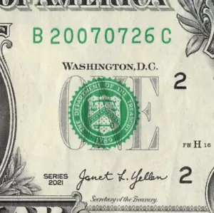 JULY 26 2007 Birthday Note Fancy Serial Number One Dollar Bill 2007 07 26 - Picture 1 of 12