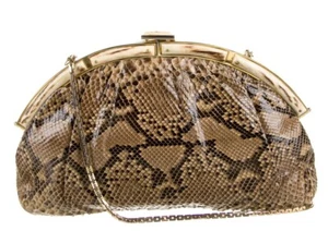 Judith Leiber SnakeSkin Pouch Day Evening Shoulder Handbag Clutch Vintage gyuhj - Picture 1 of 17