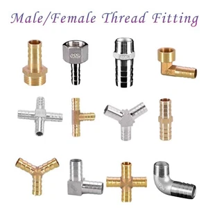 BSP Hose Tail Connector Male/Female Thread Fittings Hose Aipple Adapter Conical - Picture 1 of 22