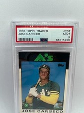 1986 TOPPS TRADED BASEBALL #20T JOSE CANSECO ROOKIE PSA 9 MINT CENTERED!