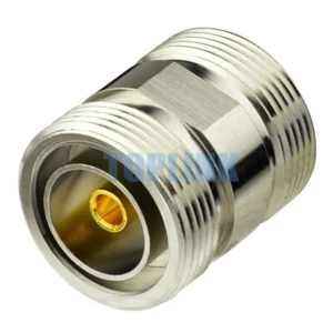 DIN 7/16 L29 Female Type to Din Jack RF Coaxial Converter Adapter F/F Nickel New - Picture 1 of 2
