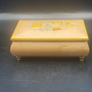 "Caja de música italiana de joyería de madera patrón floral ""Viento debajo de mis alas" - Imagen 1 de 13