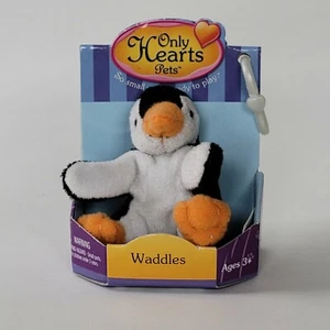 Only Hearts Pets Waddles the Penguin Stuffed Animal Backpack Clip Mini - Picture 1 of 3