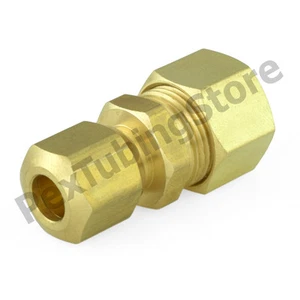 (100) 5/8" x 3/8" OD Tube (Lead-Free) Brass Compression Reducing Union Fittings - Picture 1 of 1