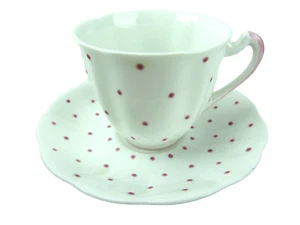 Royal Standard Teetasse & Untertasse - zierliche Form - rosa Punkte 870 - Bild 1 von 8