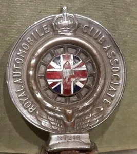 Vintage Early RAC Royal Automobile Club Chrome and Enamel Car Badge N7248 - Picture 1 of 2