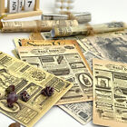 5Pcs Dollhouse Miniature Kraft Paper Newspaper Magazine Periodicals Model Ran WN