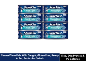StarKist Chunk Light Tuna in Water, Canned Tuna Fish, Gluten Free, 5 oz (8 Pack) - Picture 1 of 4