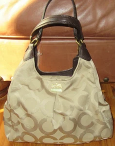 Bolso de Mano Hobo Coach C Signature Tela/Cuero 2 Asas 3 Compartimentos Nuevo con Etiquetas - Imagen 1 de 24