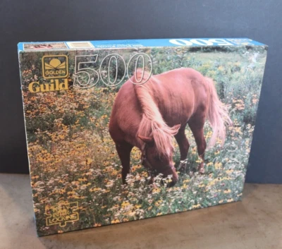 GOLDEN GUILD 500-PIECE SEALED PUZZLE "Grazing" Horse - Image 1 of 4