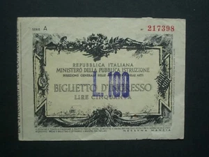 **'A' Series Italiana Biglietto D'inoresso Lire Voucher***        - Picture 1 of 10