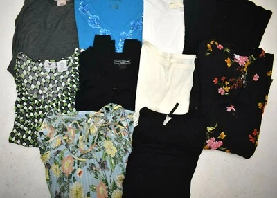 Venta al por mayor lote a granel de 10 blusas informales de negocios grandes de manga larga 12-14 para mujer Foto 1 de 4