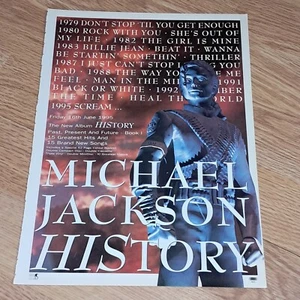 MICHAEL JACKSON HISTORY original 1995 A4 magazine promo advert artwork Pop - Foto 1 di 6