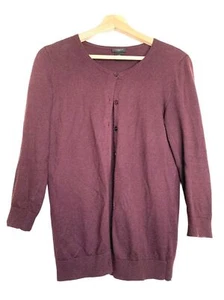 ANN TAYLOR Strickjacke Burgund Baumwollmischung Weich Damen Größe S - Bild 1 von 8