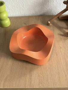Sinus Ashtray Walter Zeischegg Ulmer Welle Groß Orange Big 21cm Space Age - Bild 1 von 5