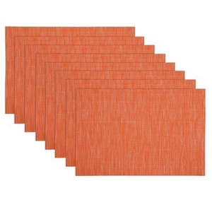 Placemats Set of 8 Woven Vinyl Place Mats for Dining Table Wipe Clean Heat Re... - Picture 1 of 8