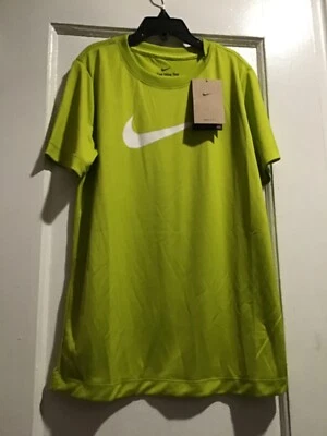 Nike Kids' Boy's Girl's Dri-Fit Swoosh T-Shirt, Bright Cactus Yellow Sz M NWT - Image 1 of 4