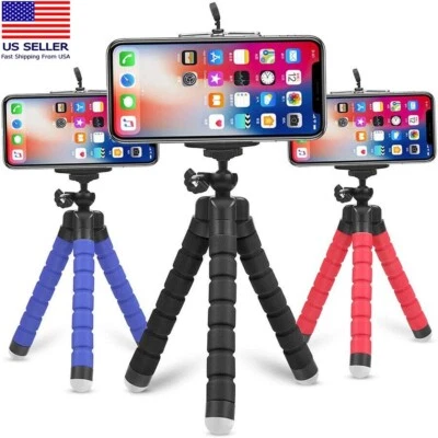 Tripod Stand w/ Phone Holder Octopus Mini Desk Adjustable Mount iPhone Samsung - Image 1 of 4