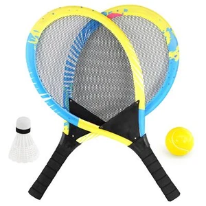 2 Player Tennis Set Ball Shuttlecock Kids Game Outdoor Garden Beach Activity Toy - Picture 1 of 6