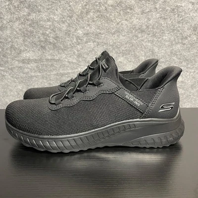 Skechers Bobs Squad Chaos Sneaker Womens 7 Black Slip-ins Hands Free Shoes - Image 1 of 4