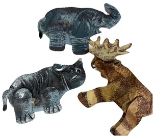 Lot 3 VTG 1985 Barnum’s Animals Inflatable elephant, rhino, moose Frenry Nabisco - Picture 1 of 11