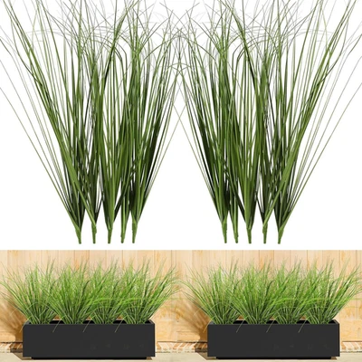 PCS Fake Grass Decor Artificial Grass Plants Outdoor Artificial Tall 10 Green - Image 1 of 4