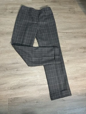 Vintage Wool Blend Talbots Lined Gray Plaid Women’s Plaid Business Pants size 4 - Image 1 of 4