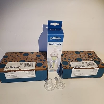 Lot Of Dr Brown’s Nipples & 1 Bottle Six Ultra Preemie Ten Level 2 Too Level 3 - Image 1 of 4