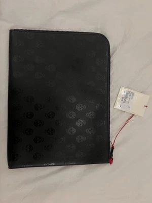 Alexander McQueen A4 Zip Bag Pouch Black Skull £610 New - Image 1 of 4