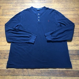 Polo Ralph Lauren Featherweight Mesh Henley Shirt Men’s Size XL Navy Blue - Picture 1 of 7