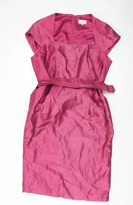 Vestido CC Mujer Rosa Lino Vaina Hasta la Rodilla Talla 14 Cinturón Foto 1 de 4