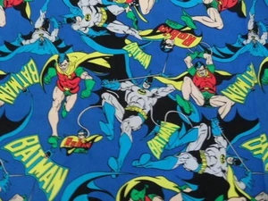 Batman & Robin DC Comics characters cotton sewing fabric 209cm x 110cm - Picture 1 of 7