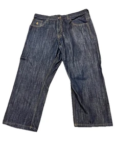 Y2K Rocawear Baggy Men’s Dark Wash Blue Jeans Embroidered 42x27 - Picture 1 of 6