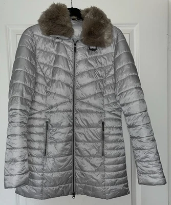 Barbour Women's Silver Fibre Down Insulated Quilt Jacket Coat Size 10 UK - Image 1 of 4