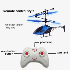 Mini RC Drone Rechargeable Helicopters Drone Toys Induction Aircraft Hover BLUE - Picture 1 of 2