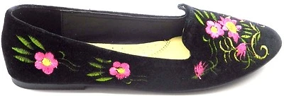Women's New Embroidered Ballet Ballerina Loafers Flat Dance Dolly Shoes Sz 6-10  - Image 1 of 3