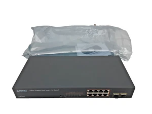 Planet GSD-802PS switch 8 porte Gigabit Web Smart Power over Ethernet - NON TESTATO - Foto 1 di 6