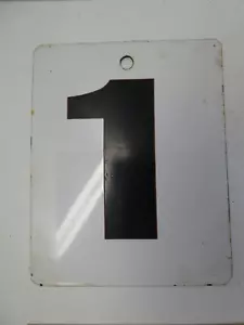 VINTAGE METAL ENAMEL NUMBER 1 SCOREBOARD PETROL PRICE SIGN SERVICE STATION - Picture 1 of 5
