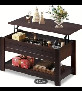 Modern High Quality Wood Lift Top Coffee Table with Lower Shelf. - Picture 1 of 11