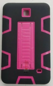 Custodia cavalletto ibrida antiurto 3 in 1 per Samsung Galaxy Tab 4 nero/rosa caldo - Foto 1 di 10