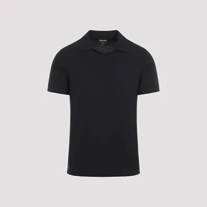 Giorgio Armani Stretch Viscose Jersey Polo Shirt Dark Navy - Size 56 - RRP £250 - Picture 1 of 9