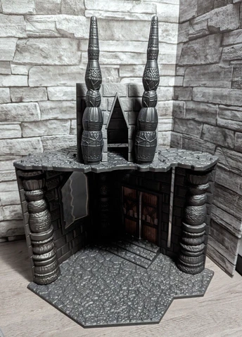 Van Helsing Castle Dracula Playset 1:12 1:18 Figure Diorama Monster House Temple Cover