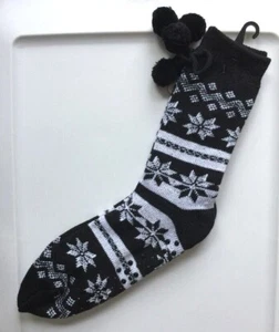 Black White Gripper Bottom Slipper House Socks Fits Shoe Size 10-4 Footwear - Picture 1 of 16